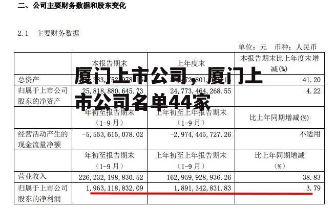 厦门上市公司，厦门上市公司名单44家