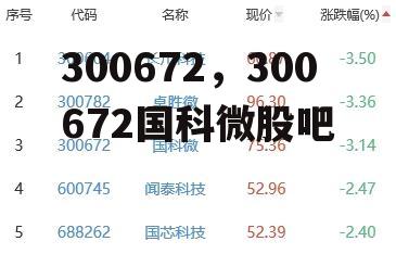 300672，300672国科微股吧