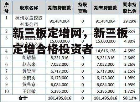 新三板定增网，新三板定增合格投资者