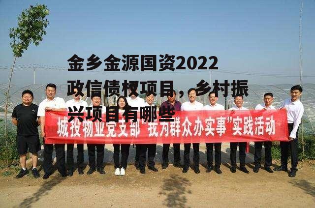 金乡金源国资2022政信债权项目，乡村振兴项目有哪些