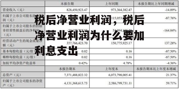 税后净营业利润，税后净营业利润为什么要加利息支出