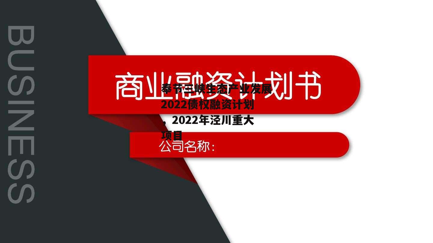 奉节三峡生态产业发展2022债权融资计划，2022年泾川重大项目