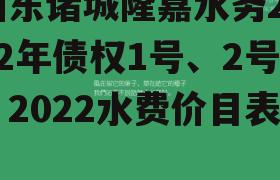 山东诸城隆嘉水务2022年债权1号、2号，2022水费价目表