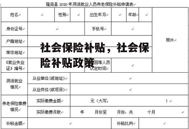 社会保险补贴，社会保险补贴政策