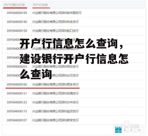 开户行信息怎么查询，建设银行开户行信息怎么查询