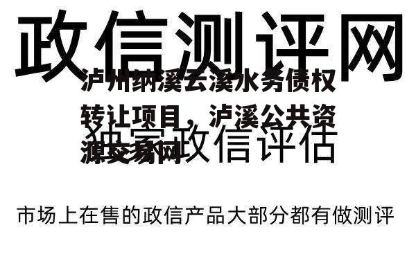 泸州纳溪云溪水务债权转让项目，泸溪公共资源交易网