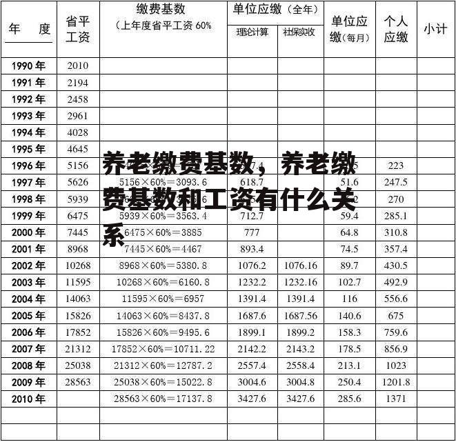 养老缴费基数，养老缴费基数和工资有什么关系