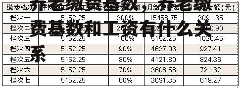 养老缴费基数，养老缴费基数和工资有什么关系