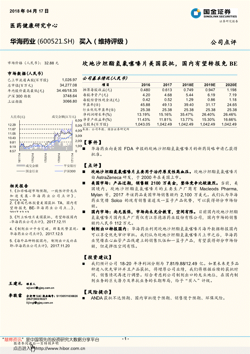 600521股票，600521华海药业雪球