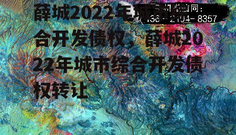 薛城2022年城市综合开发债权，薛城2022年城市综合开发债权转让