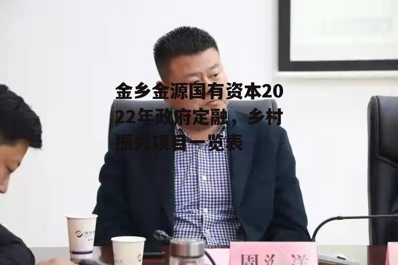 金乡金源国有资本2022年政府定融，乡村振兴项目一览表