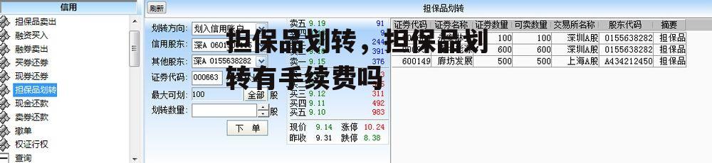 担保品划转，担保品划转有手续费吗