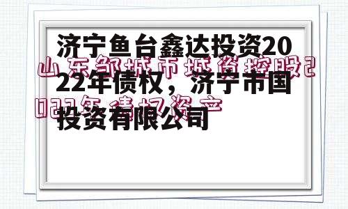 济宁鱼台鑫达投资2022年债权，济宁市国投资有限公司