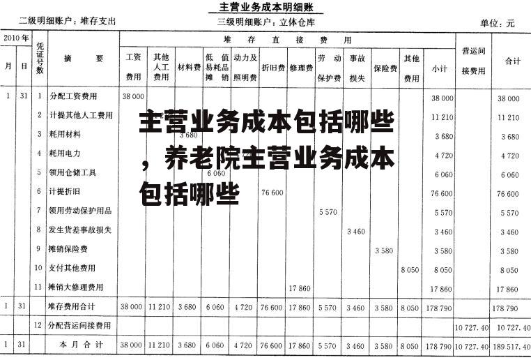 主营业务成本包括哪些，养老院主营业务成本包括哪些