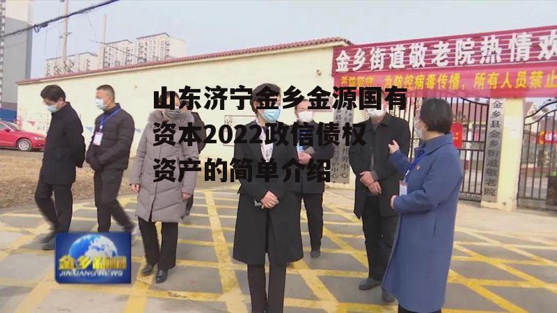 山东济宁金乡金源国有资本2022政信债权资产的简单介绍