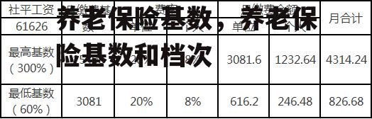 养老保险基数，养老保险基数和档次