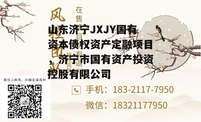 山东济宁JXJY国有资本债权资产定融项目，济宁市国有资产投资控股有限公司