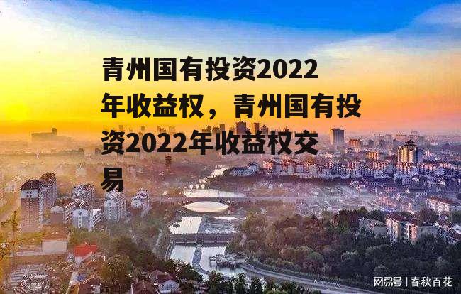 青州国有投资2022年收益权，青州国有投资2022年收益权交易