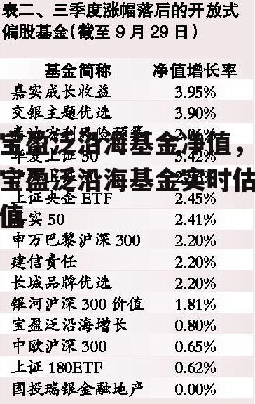 宝盈泛沿海基金净值，宝盈泛沿海基金实时估值