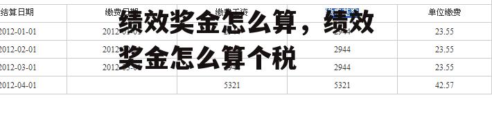 绩效奖金怎么算，绩效奖金怎么算个税