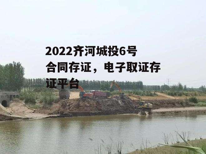 2022齐河城投6号合同存证，电子取证存证平台