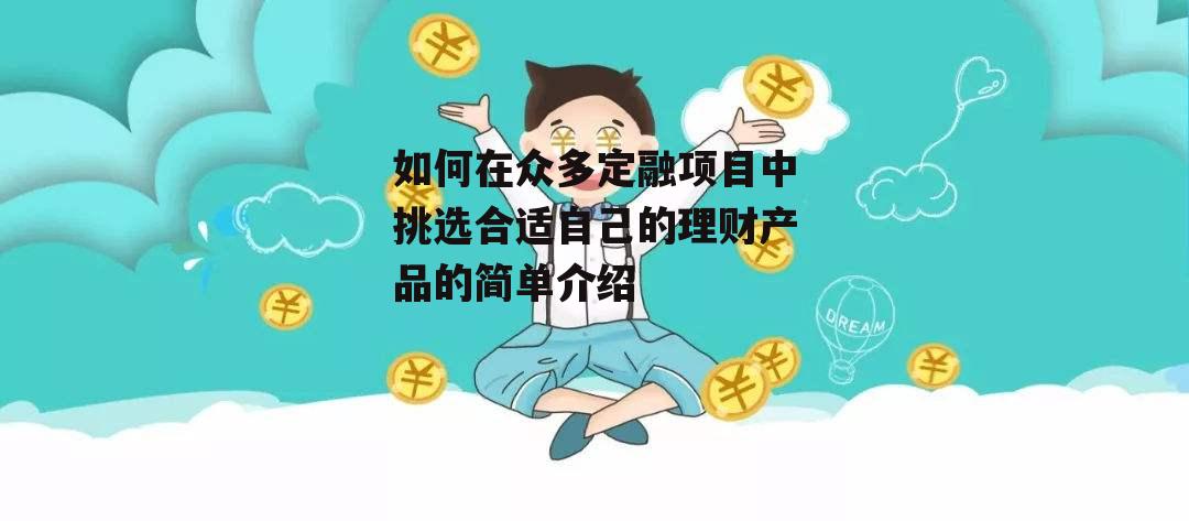 如何在众多定融项目中挑选合适自己的理财产品的简单介绍