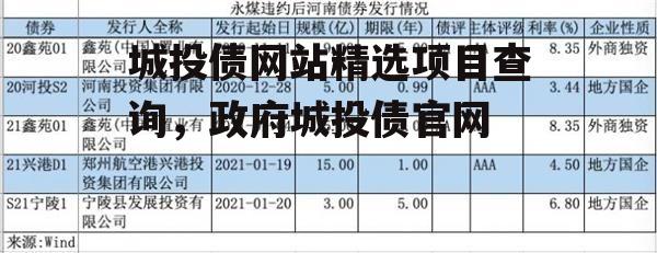 城投债网站精选项目查询，政府城投债官网