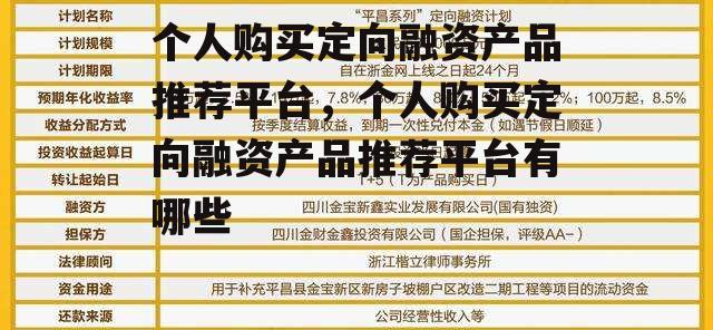 个人购买定向融资产品推荐平台，个人购买定向融资产品推荐平台有哪些