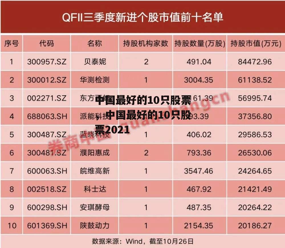 中国最好的10只股票，中国最好的10只股票2021