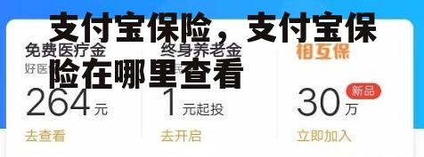 支付宝保险，支付宝保险在哪里查看