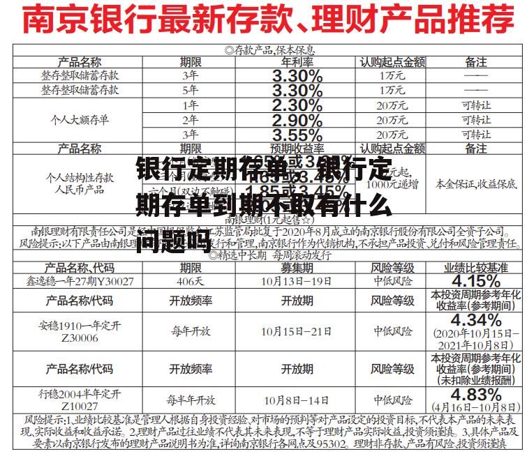 银行定期存单，银行定期存单到期不取有什么问题吗