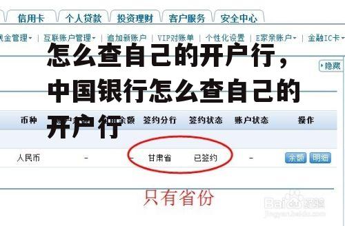 怎么查自己的开户行，中国银行怎么查自己的开户行