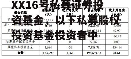 XX16号私募证券投资基金，以下私募股权投资基金投资者中