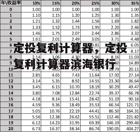 定投复利计算器，定投复利计算器滨海银行