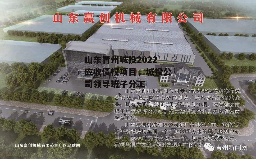 山东青州城投2022应收债权项目，城投公司领导班子分工