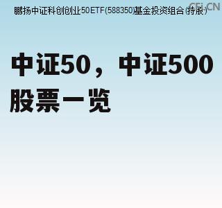 中证50，中证500股票一览