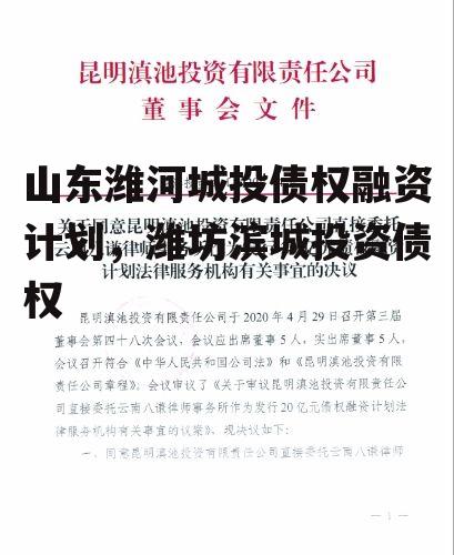 山东潍河城投债权融资计划，潍坊滨城投资债权