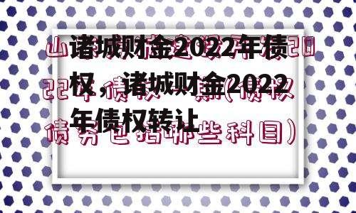 诸城财金2022年债权，诸城财金2022年债权转让