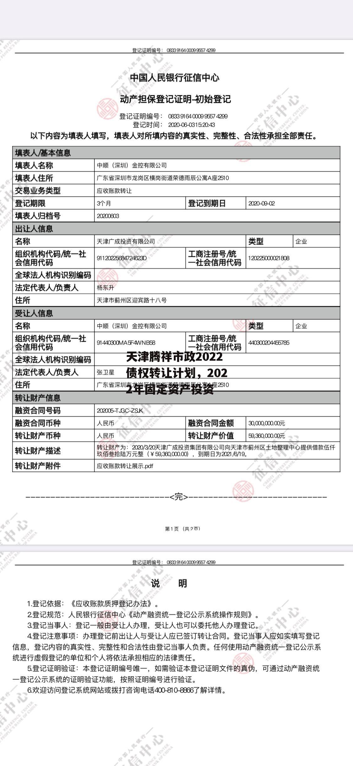 天津腾祥市政2022债权转让计划，2022年固定资产投资