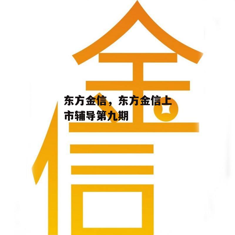 东方金信，东方金信上市辅导第九期