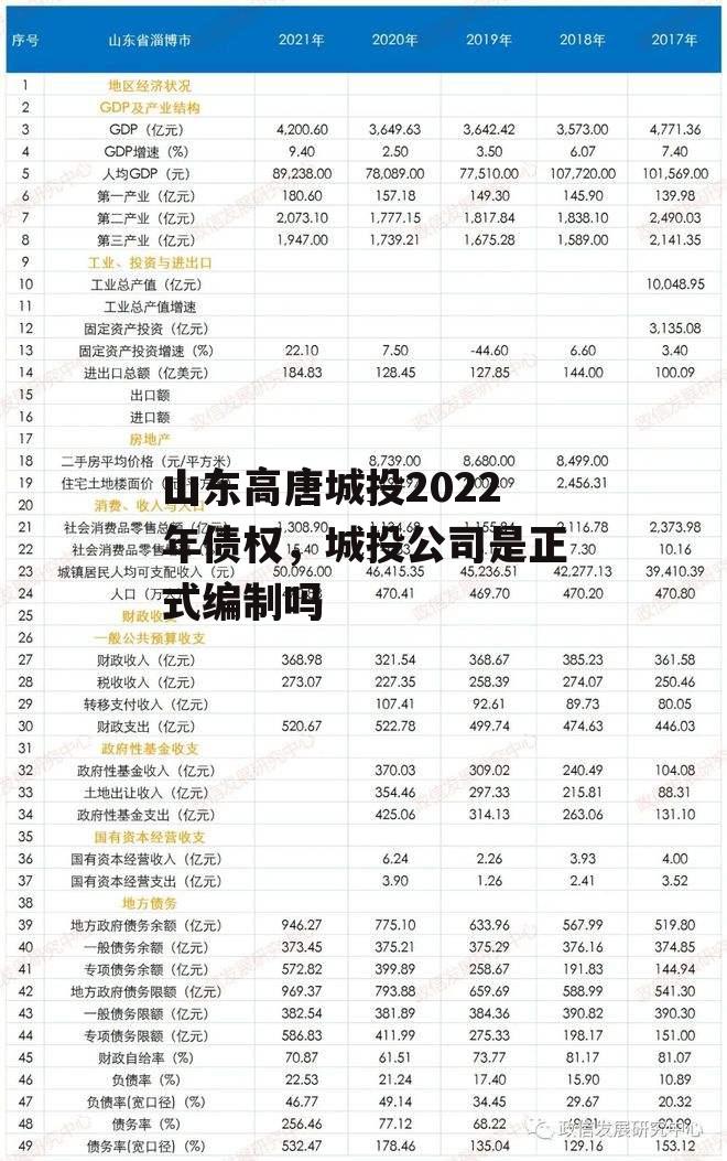 山东高唐城投2022年债权，城投公司是正式编制吗