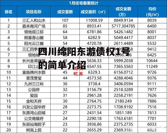 四川绵阳东游债权1号的简单介绍