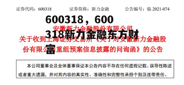 600318，600318新力金融东方财富