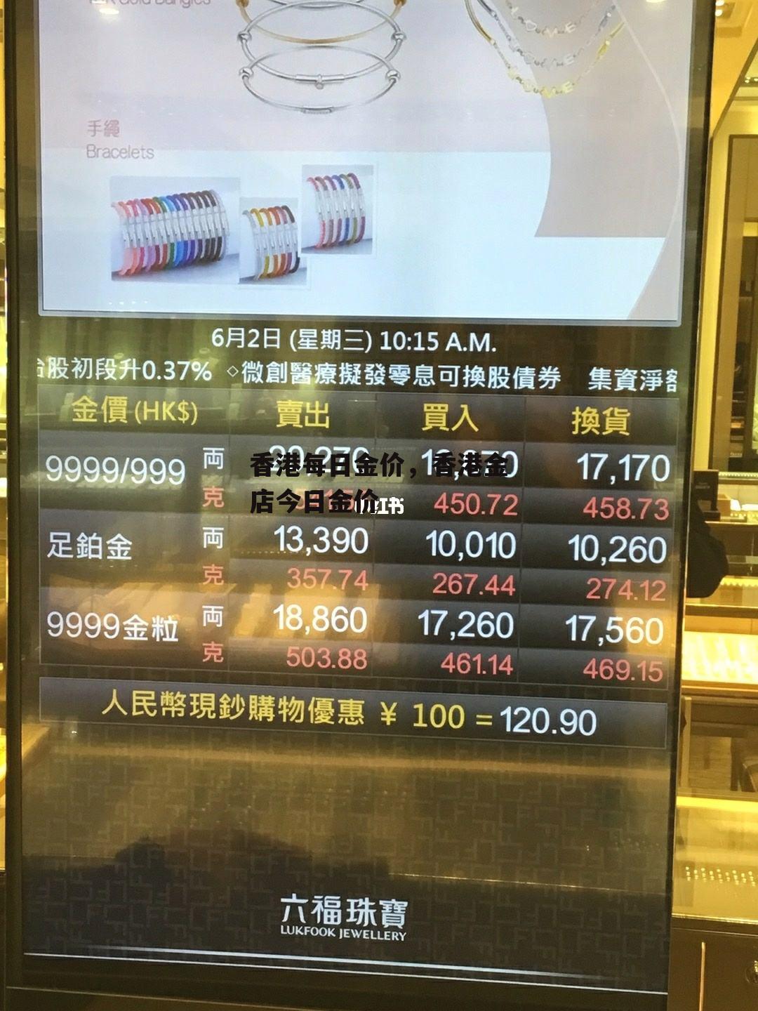 香港每日金价，香港金店今日金价