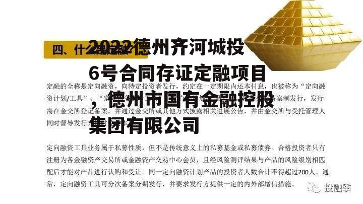 2022德州齐河城投6号合同存证定融项目，德州市国有金融控股集团有限公司