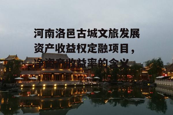 河南洛邑古城文旅发展资产收益权定融项目，净资产收益率的含义