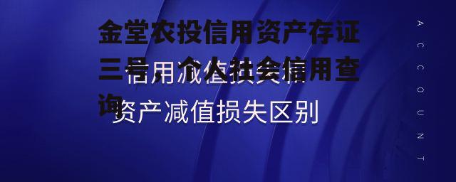 金堂农投信用资产存证三号，个人社会信用查询