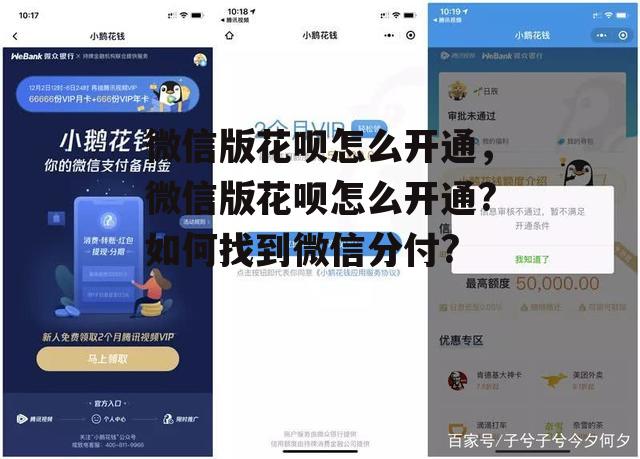 微信版花呗怎么开通，微信版花呗怎么开通?如何找到微信分付?