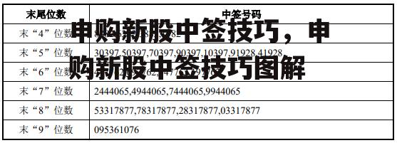 申购新股中签技巧，申购新股中签技巧图解