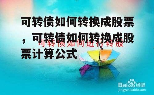 可转债如何转换成股票，可转债如何转换成股票计算公式